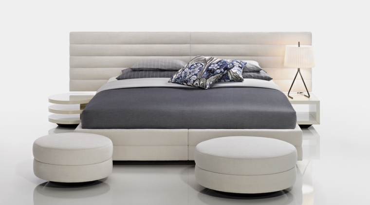 lits haut de gamme tete de lit avec chevet design moderne