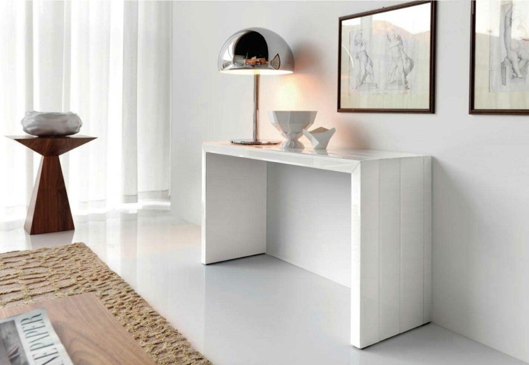 meubles modernes entree consoles blanches