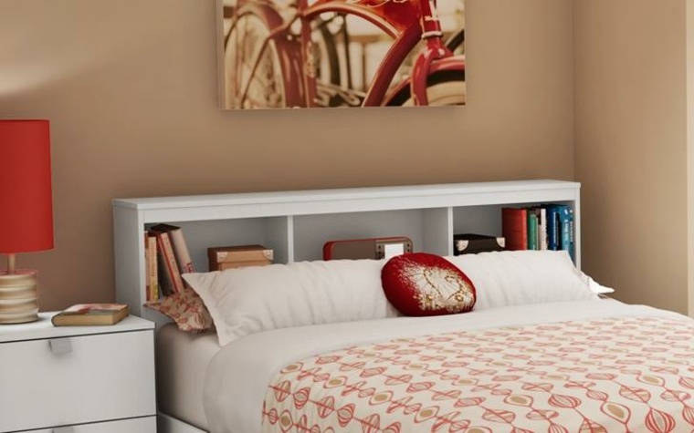 tete de lit blanc aménagement chambres contemporaines mobilier