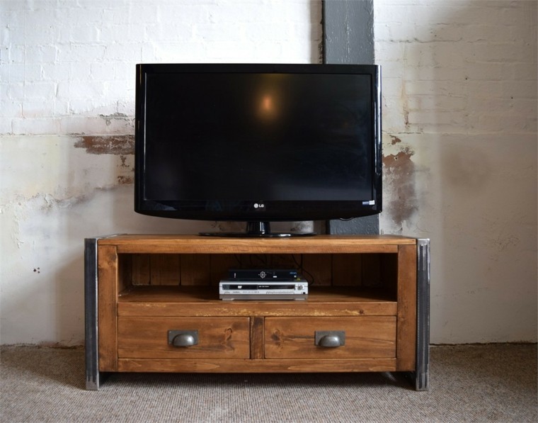 idée meuble tv industriel salon vintage