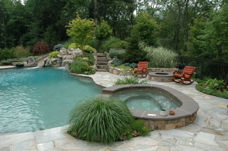 photo jardins idées déco piscine extérieure jacuzzis