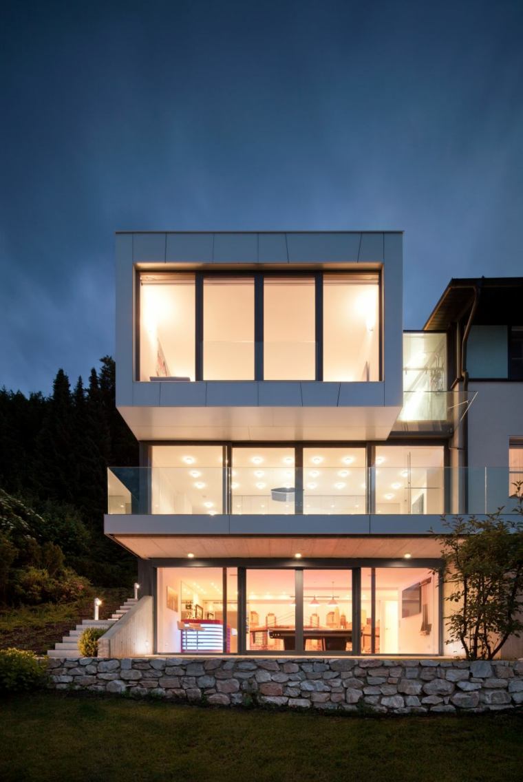 photos maison moderne façades en verre
