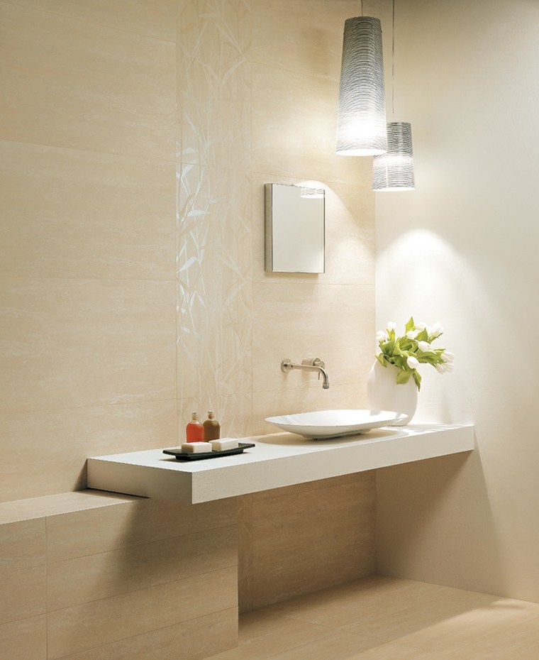 carrelage travertin salle de bain design moderne