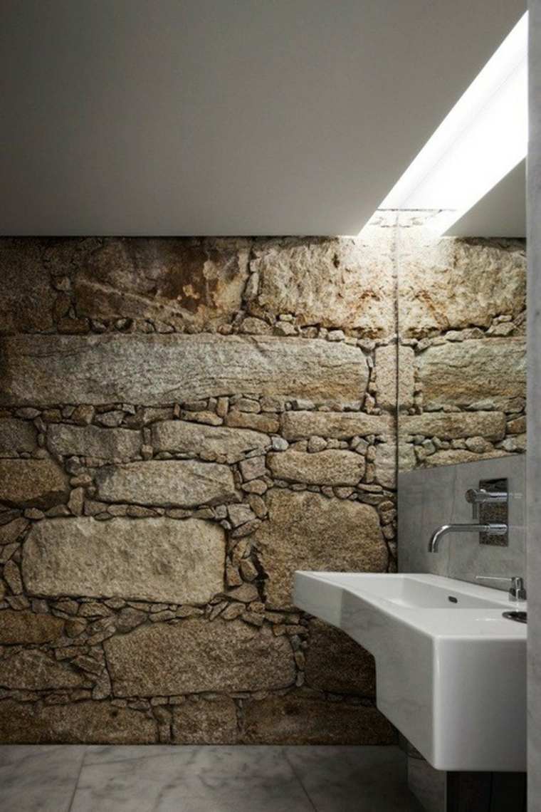pierre déco mur en pierre lavabo évier design 