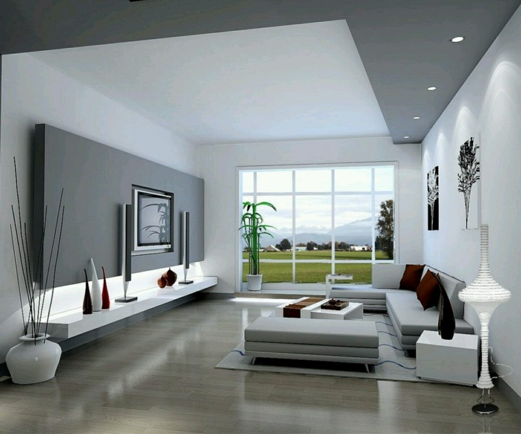 design d'intérieur salon moderne TV meuble idée décoration 