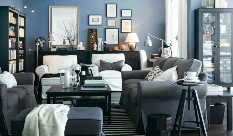 salon intérieur gris moderne design compositions cadres salon moderne gris 
