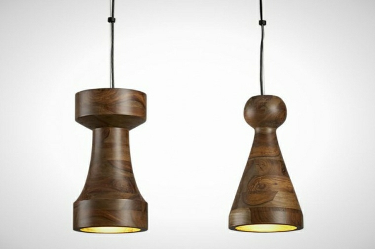 idée luminaire bois suspendu design