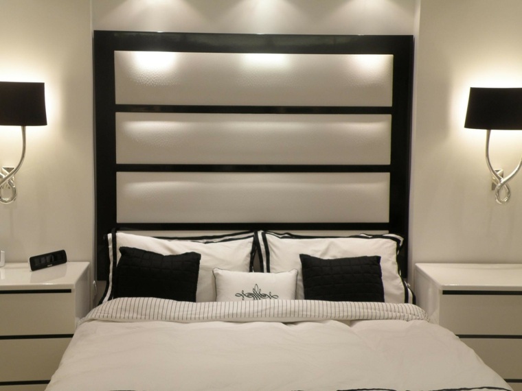 meuble tête de lit contemporaine design chambre noir et blanc