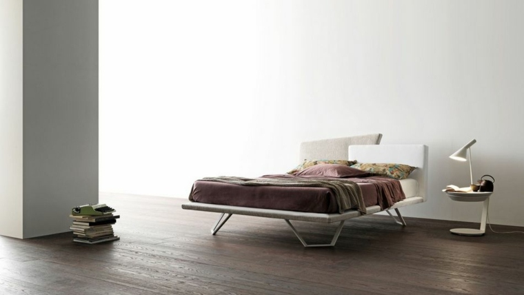 tetes lits design en tissu chambre moderne