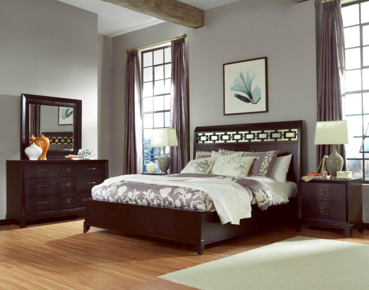 lits en bois décoration chambre moderne