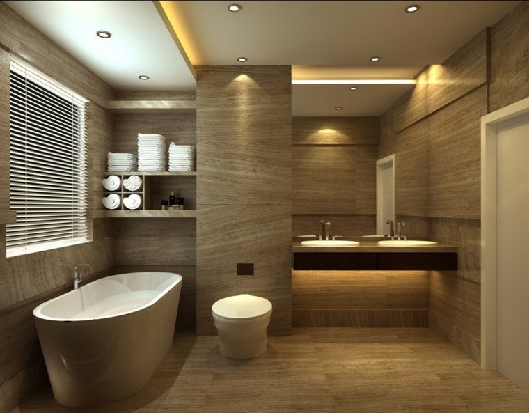 toilettes en bois design baignoire idées 