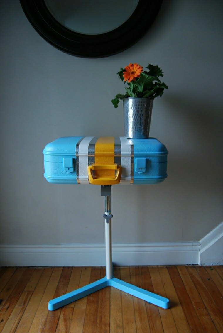 valise vintage récup idée recyclage bricolage table