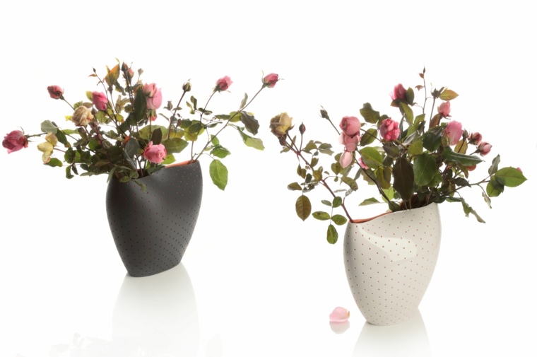vase design idée blanche noire fleurs design moderne