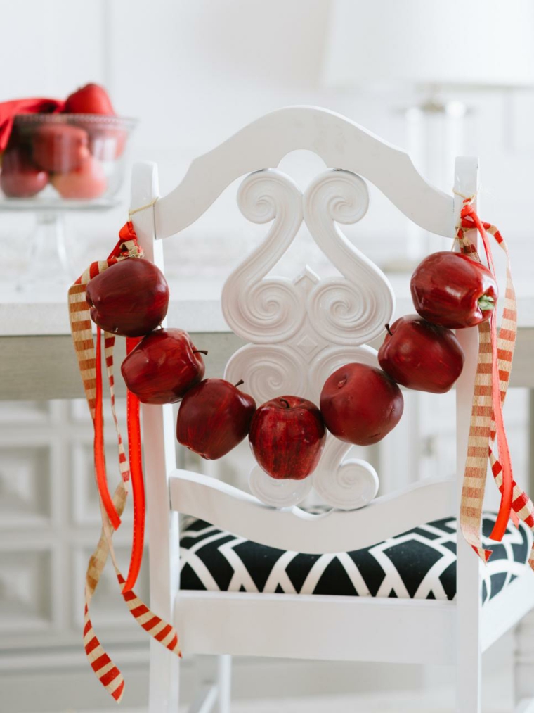 idées de décoration de pommes rouges chaise idée salon