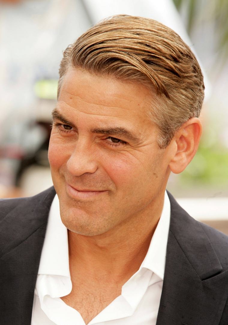 coiffure homme court George Clooney