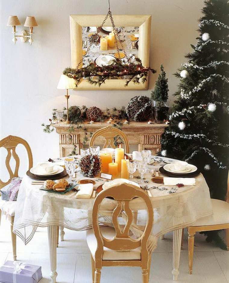 decorations de table reveillon blanc