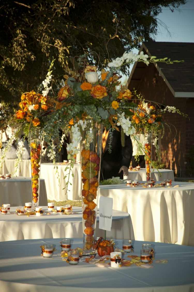 deco table automne vase