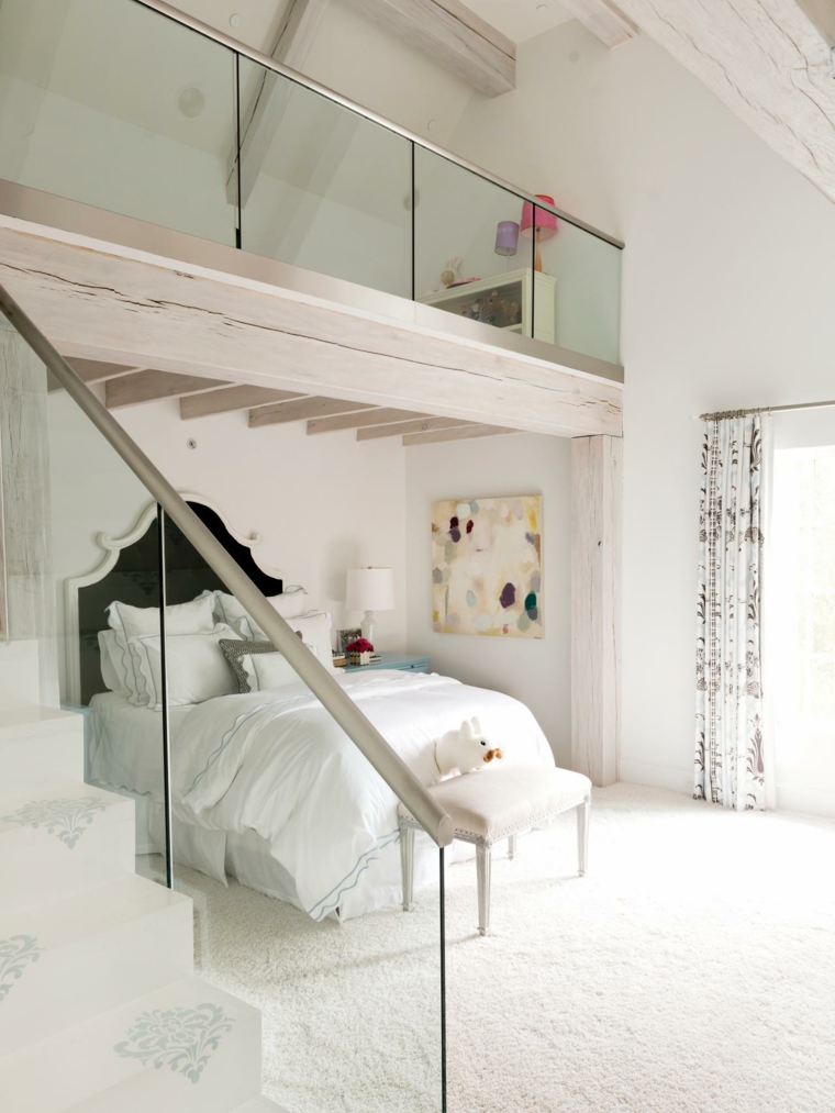 décorations maisons modernes balustrade verre escalier