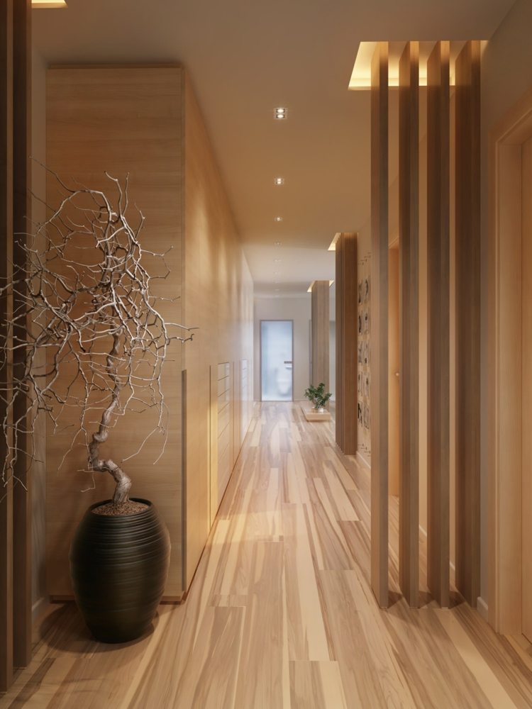 feng shui couloir moderne bois