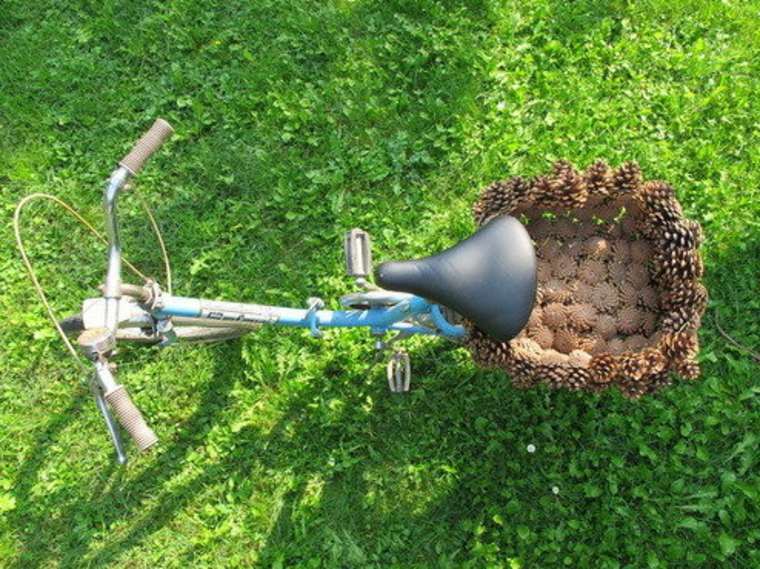 vélo panier pomme de pin bricolage originale déco