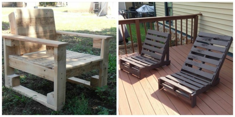meuble bricolage idée banc de jardin chaise-longue fauteuil bois 