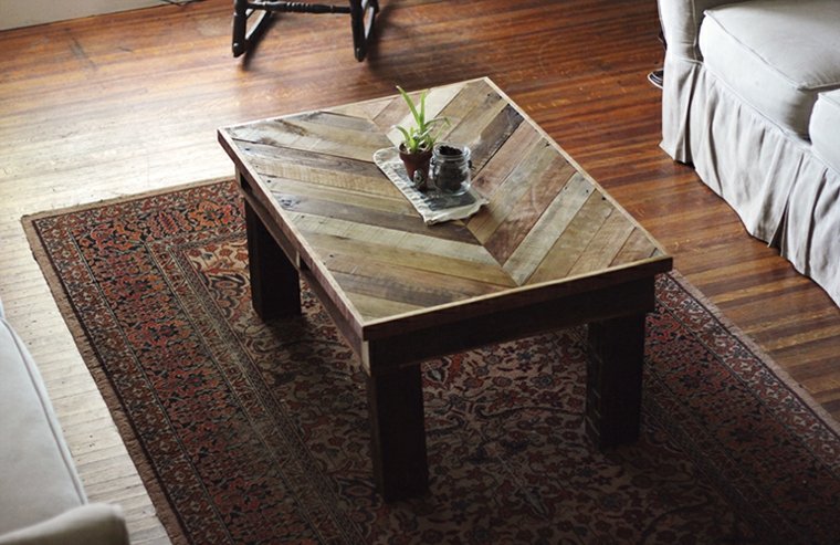 table basse bois tapis de sol canapé salon idée meuble pas cher 