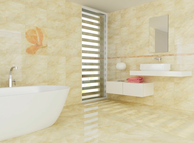 mosaïque salle de bain nuance beige