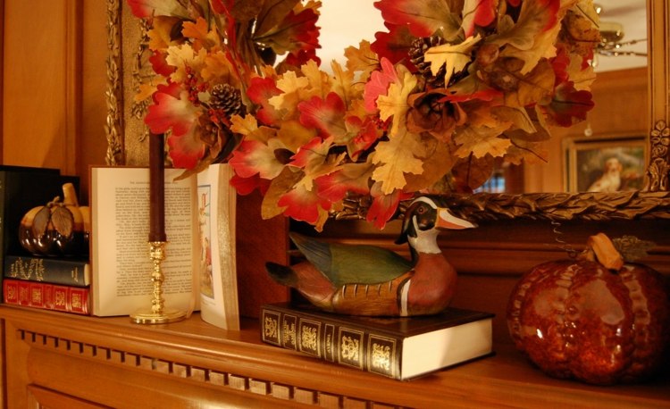 decoration automne couronne feuilles 