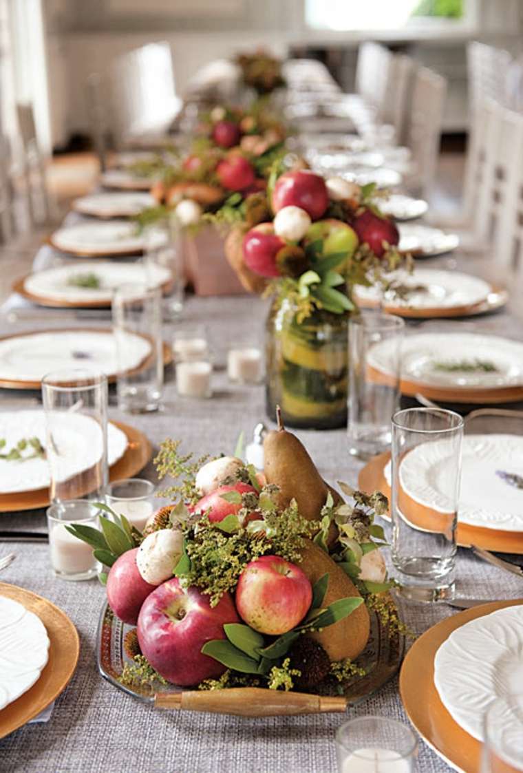 décoration fruits automne table idée 