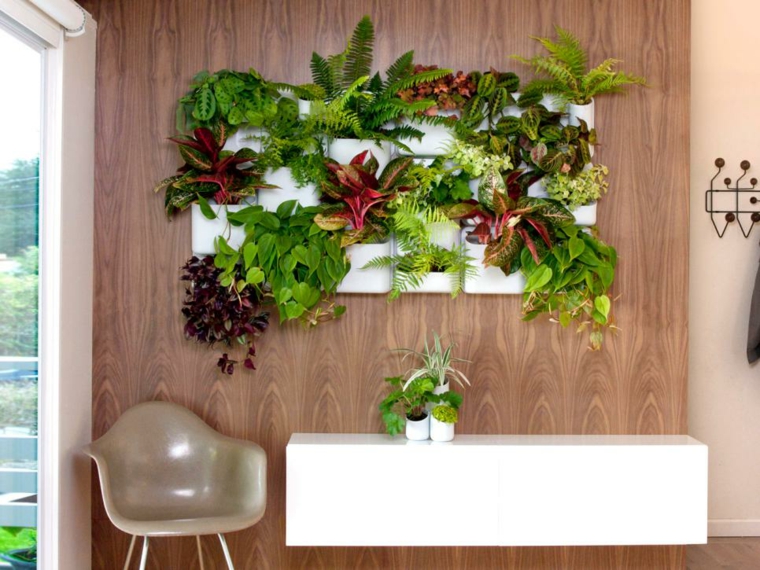 intérieur moderne mur végétal plante déco intérieur vertical