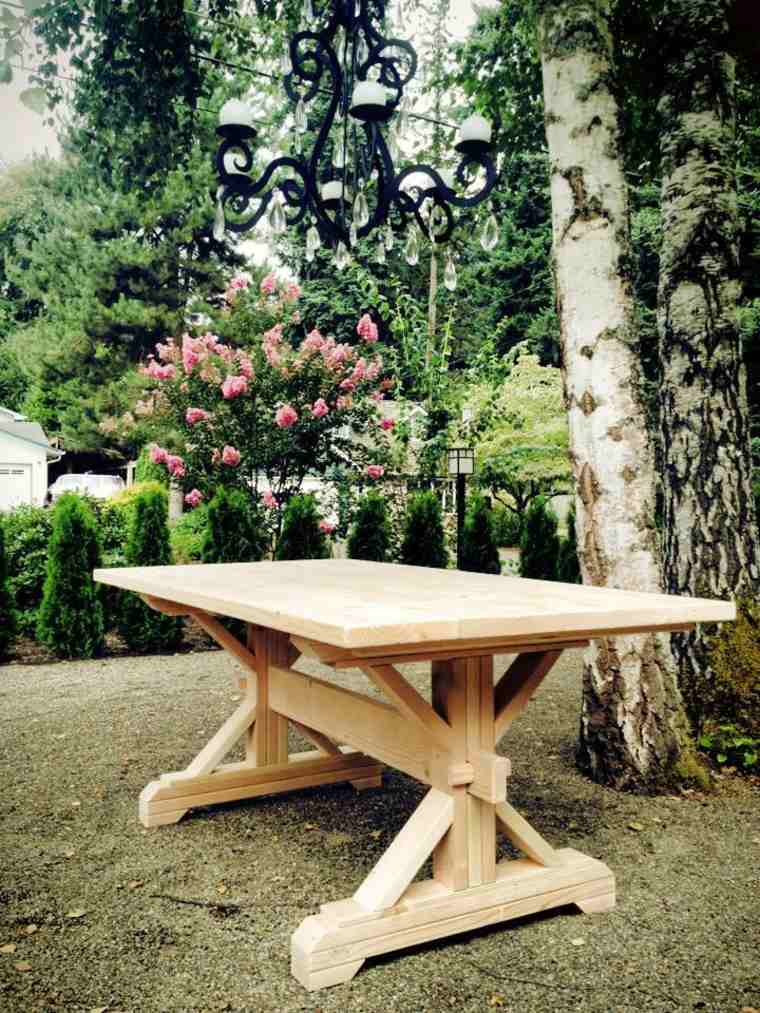 table tréteaux bois design intérieur moderne
