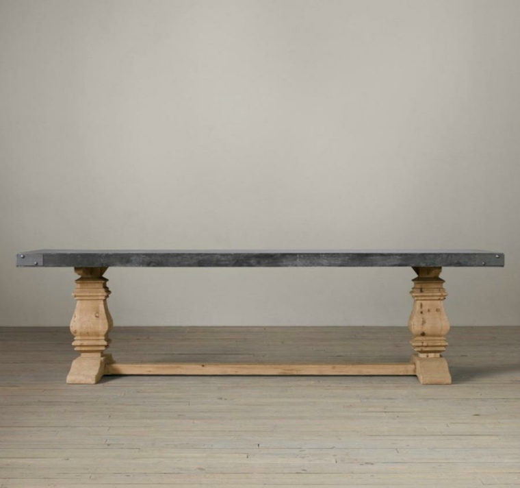 table avec tréteaux design bois idée 