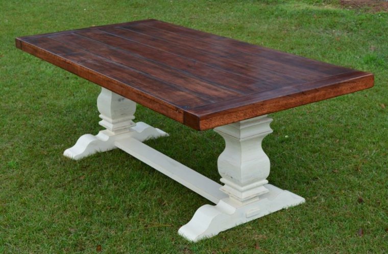 table de jardin originale bois design idée tréteaux 