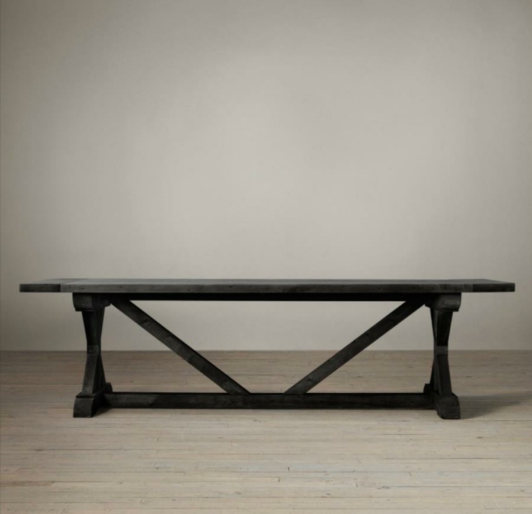 table avec tréteaux noire design moderne intérieur contemporain 