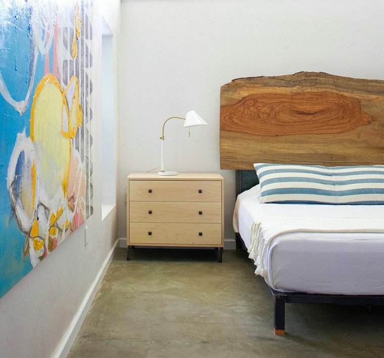 tête de lit originale en bois design chambre lit dessin