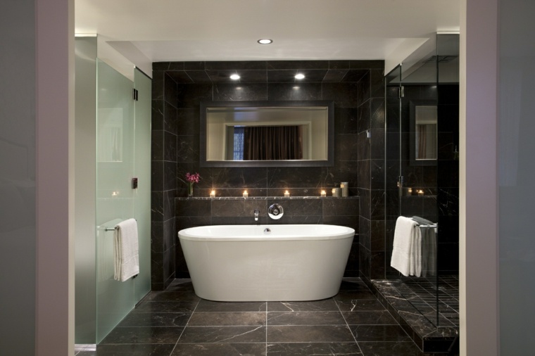 couleur salle de bain marbre noir