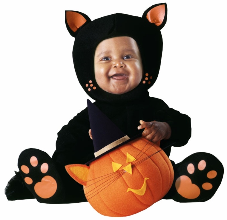 déguisement bébé halloween chaton citrouille 