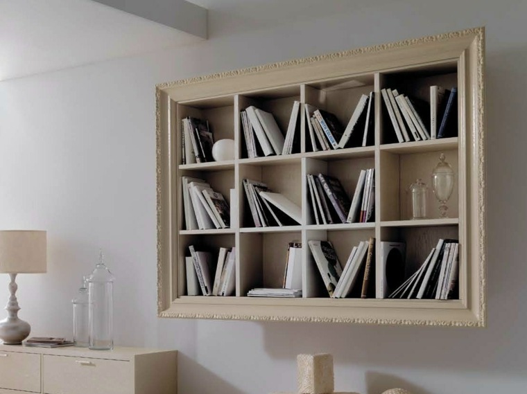 Bibliothèque ouverte suspendue en bois design CorteZari