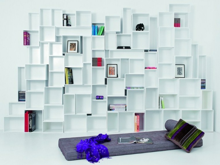bibliothèque modulable design cubit idée design moderne intérieur salon rangement 