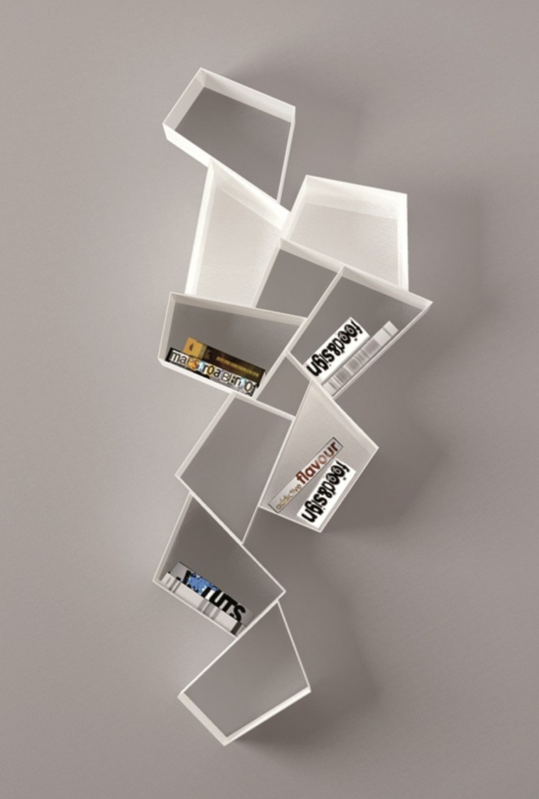 meubles suspendus blanc design étagère rangement livres métal intérieur w su line