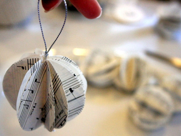 boules de Noël à décorer papier idee