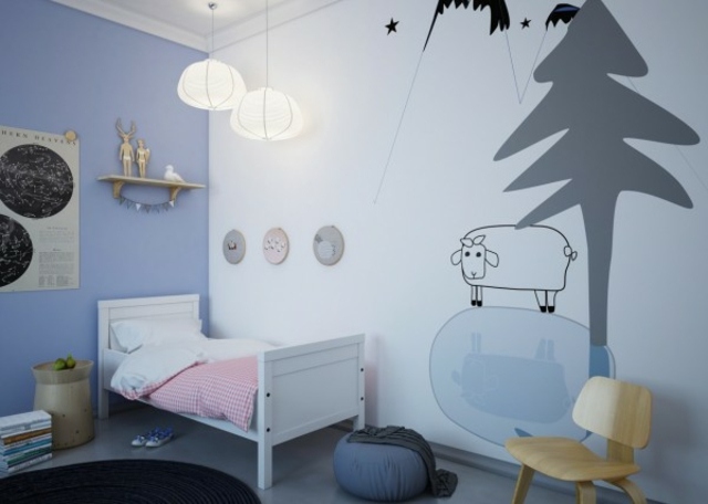chambre enfant design idée fajno design moderne lit enfant déco mur 