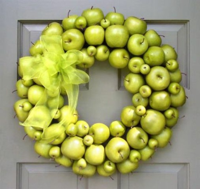 couronne de pommes vertes originale idée 