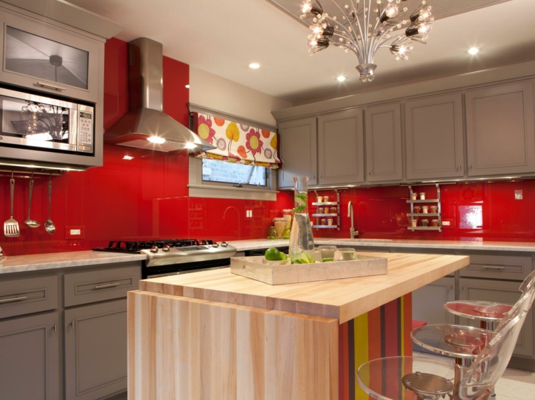 cuisine rouge et grise decoration