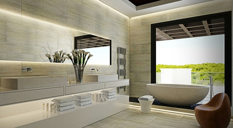 style contemporain salles de bains marbre