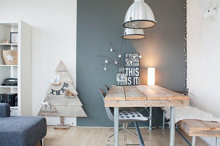 décorer sa maison pour Noël contemporaine design idée salle à manger table 