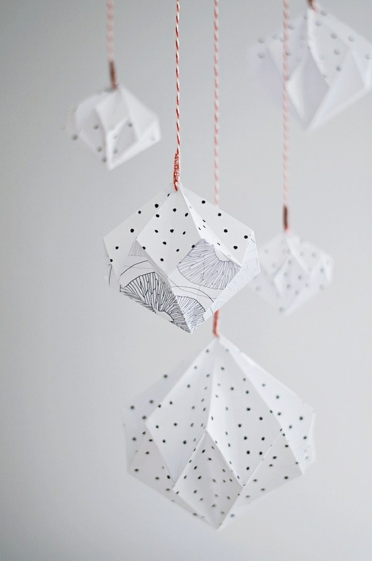 Décorations de Noël à fabriquer papier suspension sapin idée