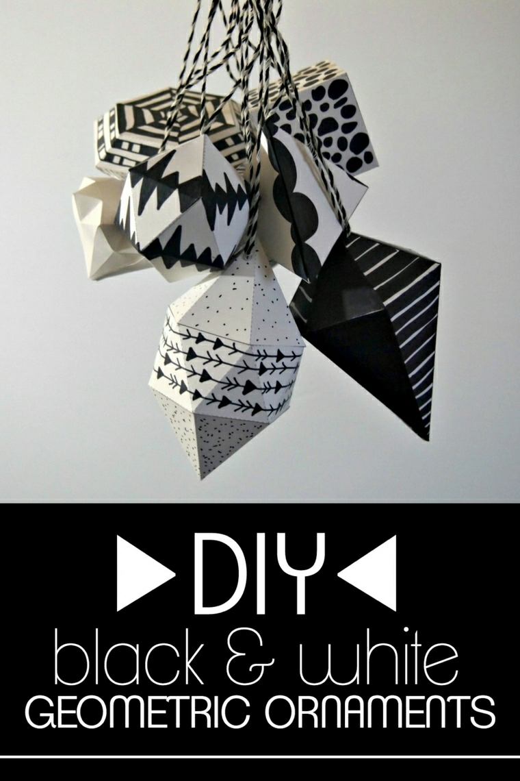 Déco Noël à faire soi-même minimaliste noir et blanc idée fabrication carton
