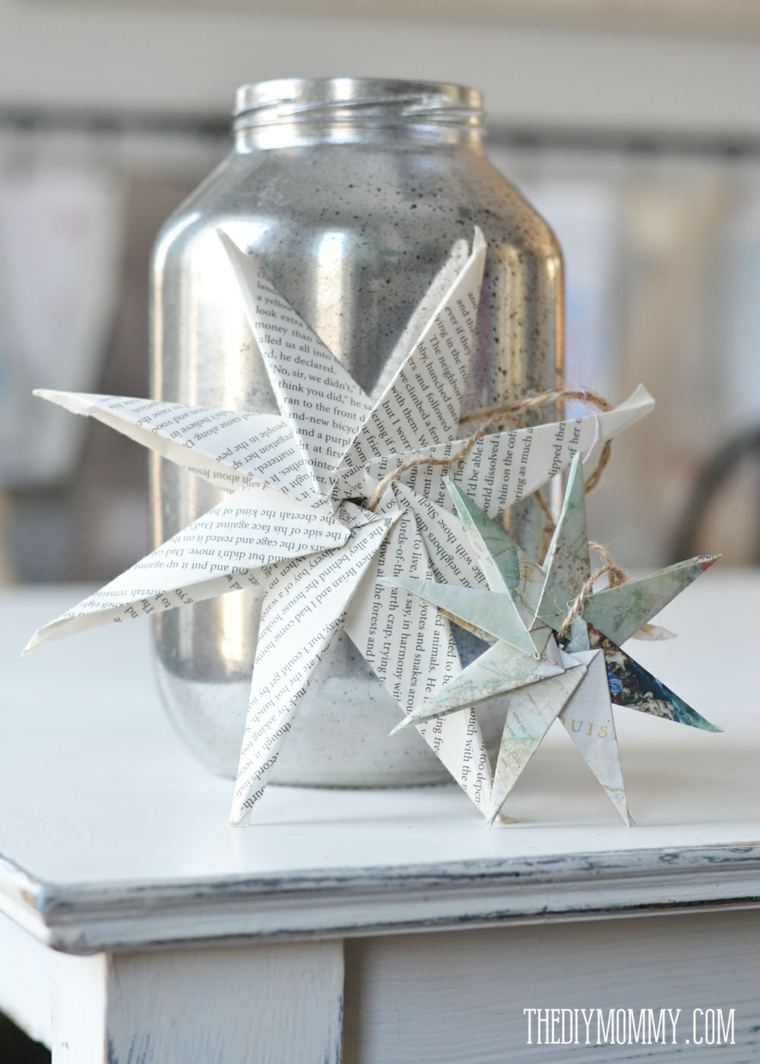 décoration noël origami étoile originale idée déco enfant 