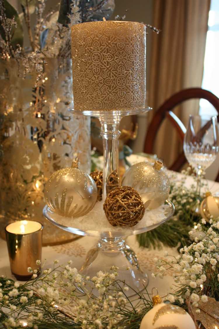 décoration table Noël centre elegant